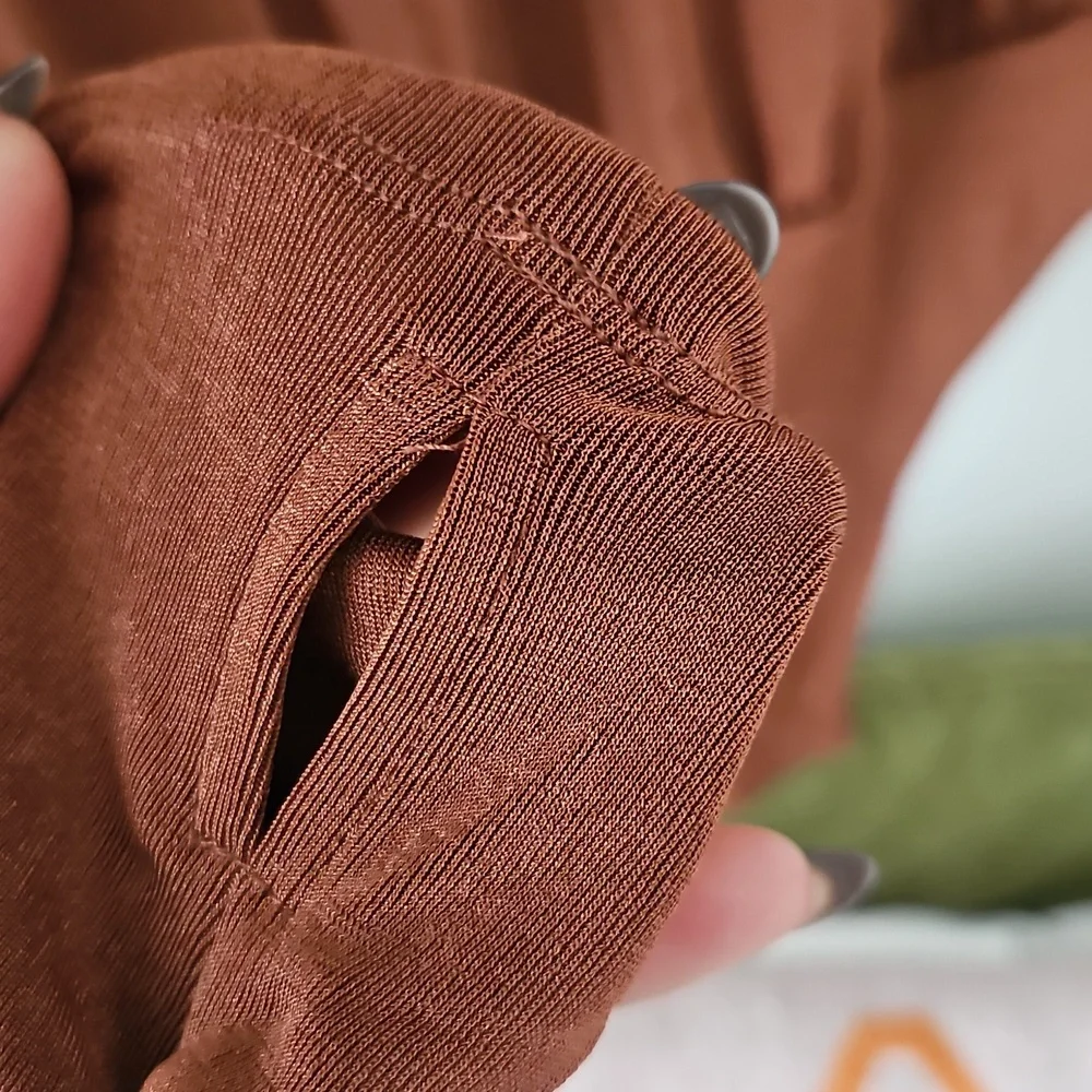 Free People Brown Long Sleeve Bodysuit